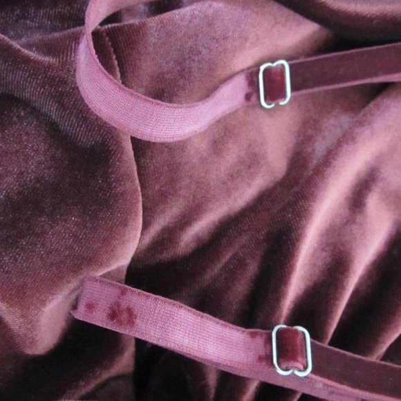 NWT Bailey 44 Wine Velvet Spaghetti Adjustable Strap Mini Dress - Picture 7 of 7